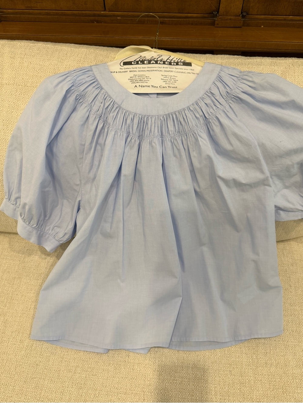J. Crew Light Blue Smocked Cotton Blouse for Kids